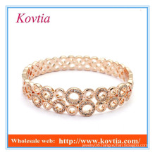 HOT SALE fashion jewelry rose gold plated indian crystal bangle
